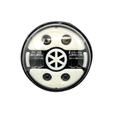 LIU HJG 7 Inch Tri Colour Round LED Harley Headlight Fits in Royal Enfield, Thar (12V-80V 90W) (Tiranga)